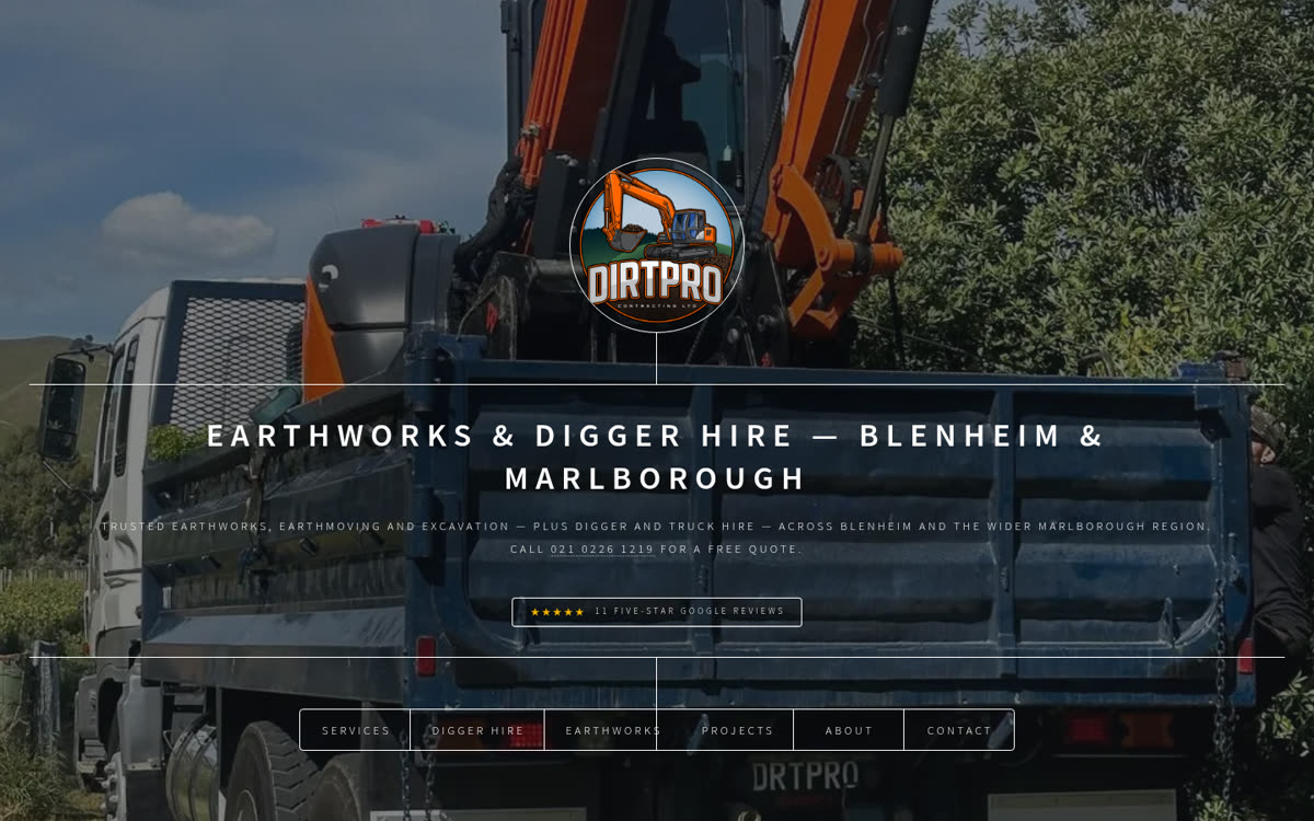 DirtPro earthworks website