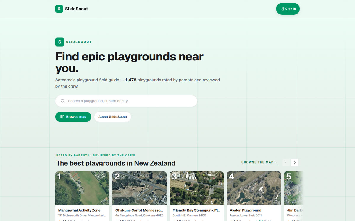 SlideScout playgrounds map
